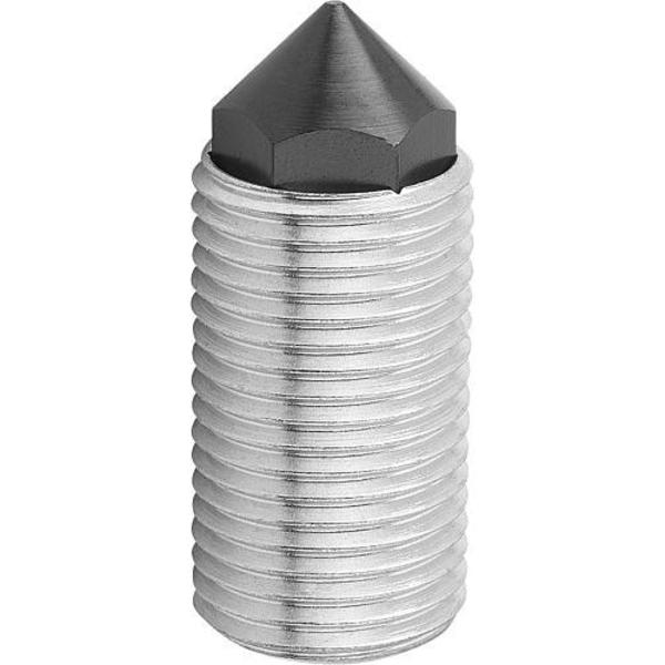 Push-Pull Plunger, Heavy Spring Force, With Rotation Lock, D=M12X1, 5 L=20, Form: K, Conical End