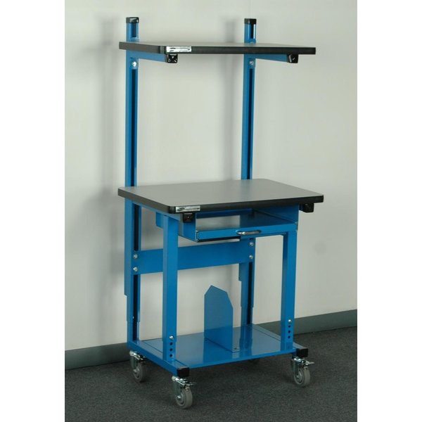 Mobile Computer Dest W/ Top Shelf