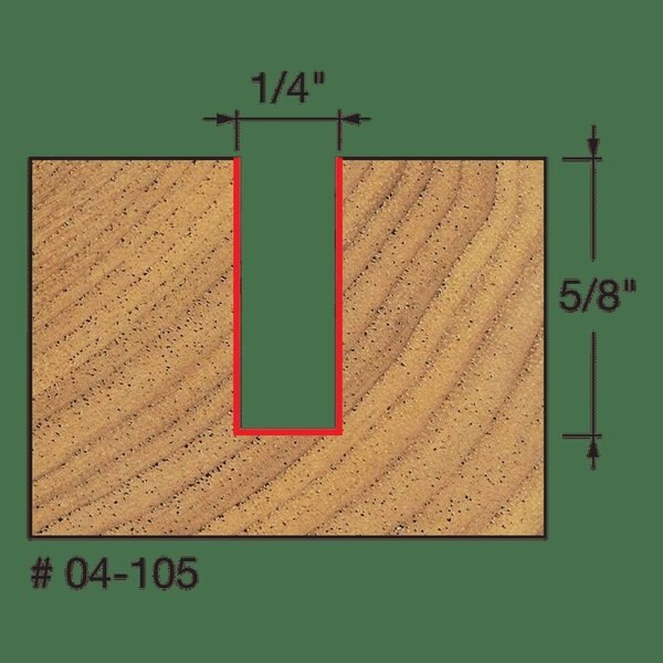 Double Flute Straight Bit, 1/4