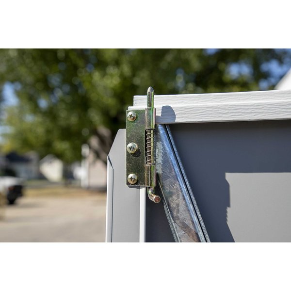 4 x 7 ft Steel Storage Shed Pent Roof Eggshell