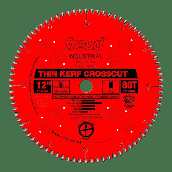 Thin Kerf Fine Finish Crosscut Blade, 12