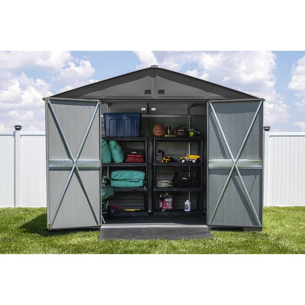 10x8 Select Steel Storage Shed, Charcoal