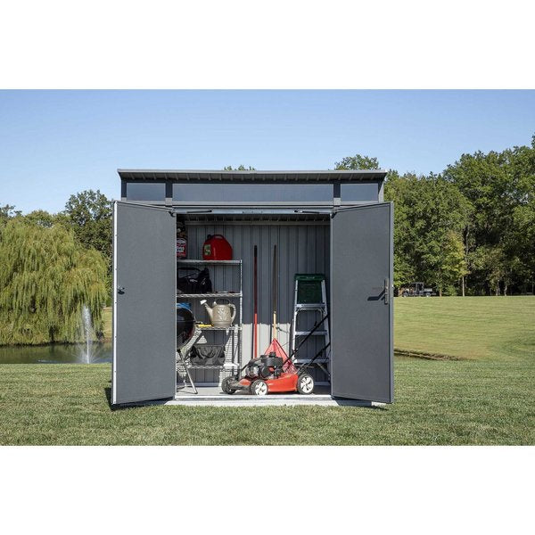 8' x 5'  Steel Storage Building with Windows, Anthracite