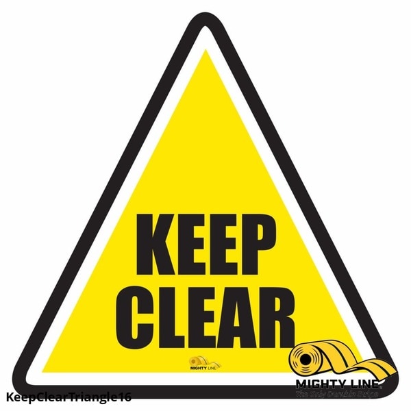 Keep Clear Triangle Floor Sign, Floor Ma, KEEPCLEARTRIANGLE16