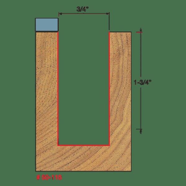 Top Bearing Flush Trim Bit, 3/4