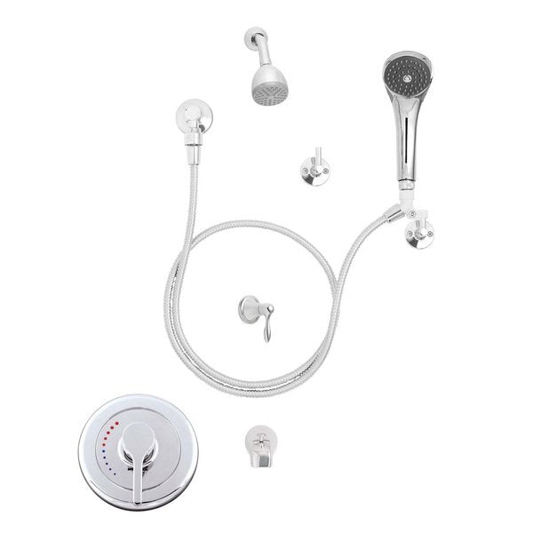 Pressure Balance Valve Shower Combination, Polished Chrome, Wall