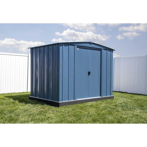 8x6 Classic Steel Storage Shed, Blue Grey