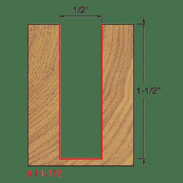 Single Flute Straight Bit, 1/2