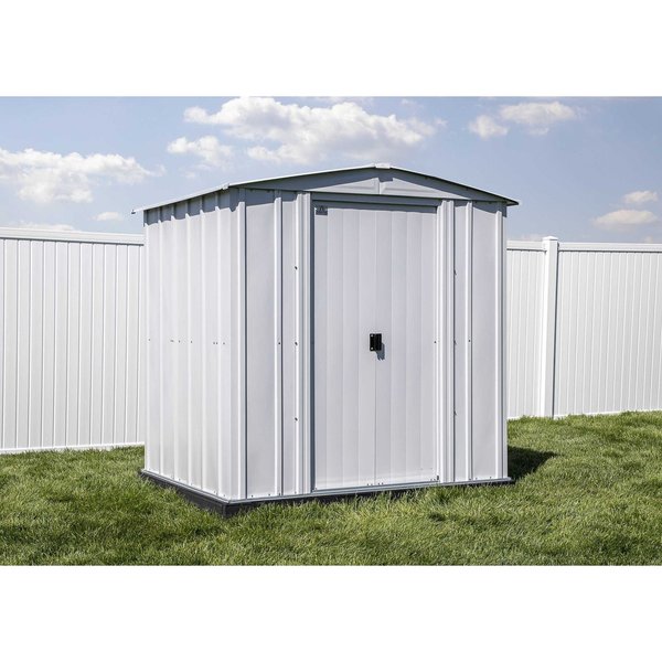 6x5 Classic Steel Storage Shed, Flute Grey