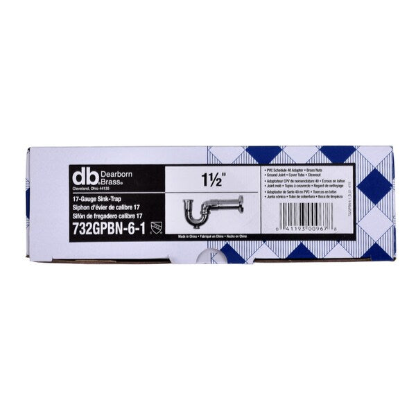 Sink Trap 1.5x1.25 Sch40PVC w/Co