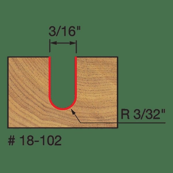 Radius Round Nose Bit, 3/32