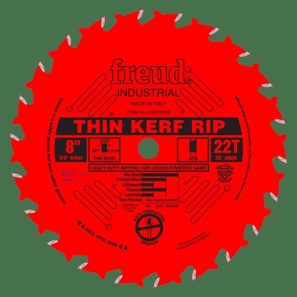 Thin Kerf Rip Blade, 8