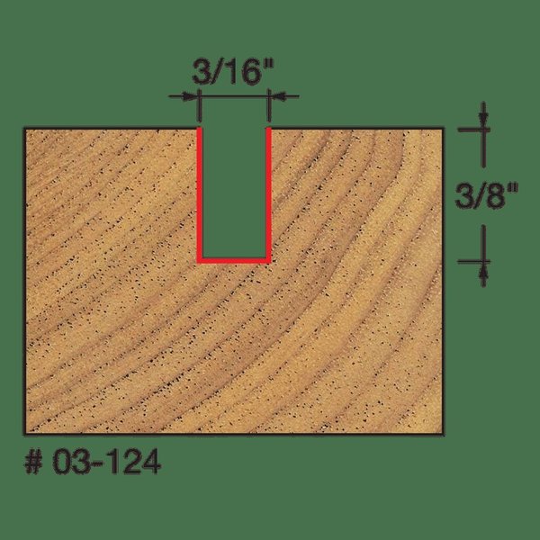 Single Flute Straight Bit, 3/16