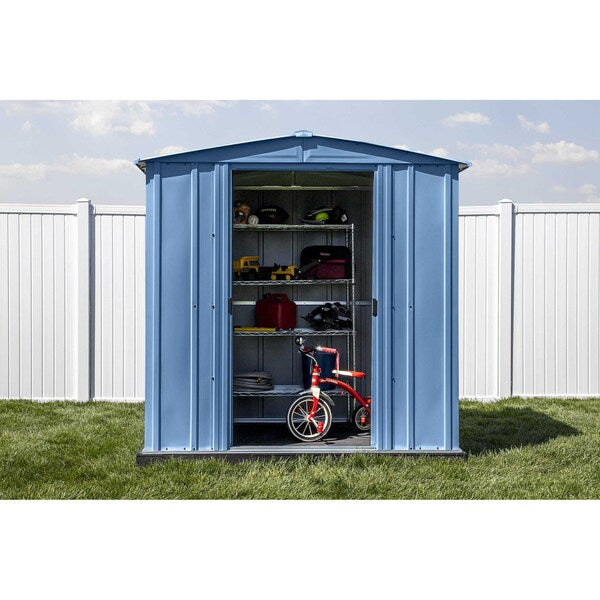 6x5 Classic Steel Storage Shed, Blue Grey
