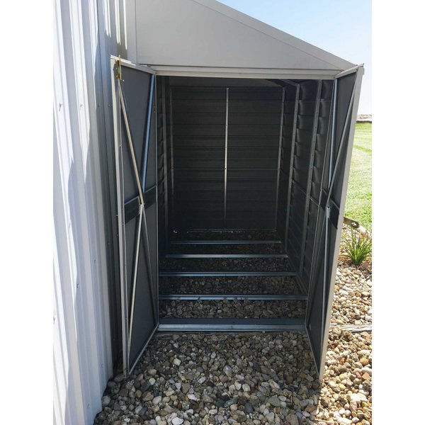 4 x 7 ft Steel Storage Shed Pent Roof Eggshell