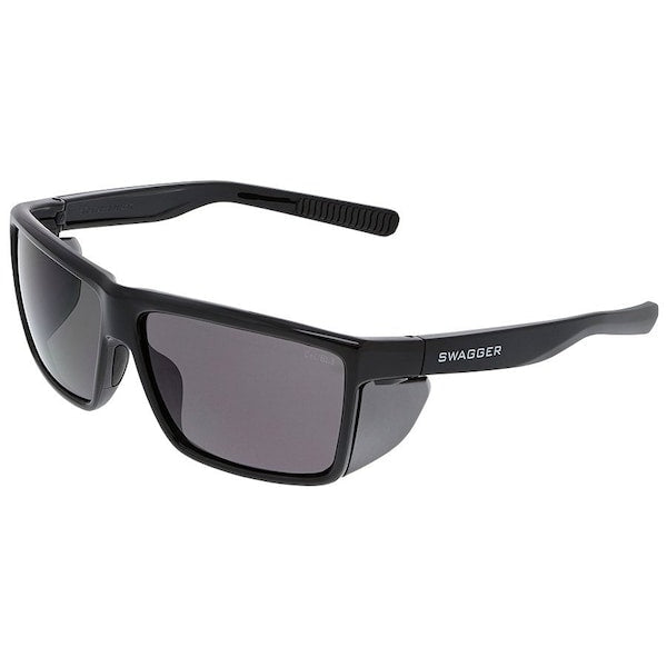 Safety Glasses, Gray Polycarbonate Lens, Scratch Resistant