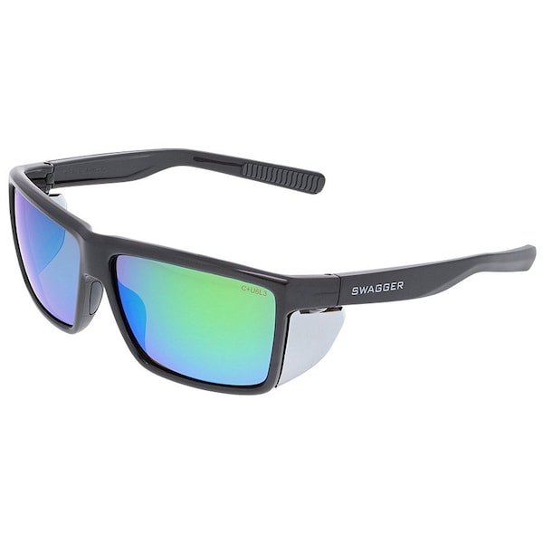 Safety Glasses, Gray Polycarbonate Lens, Scratch Resistant