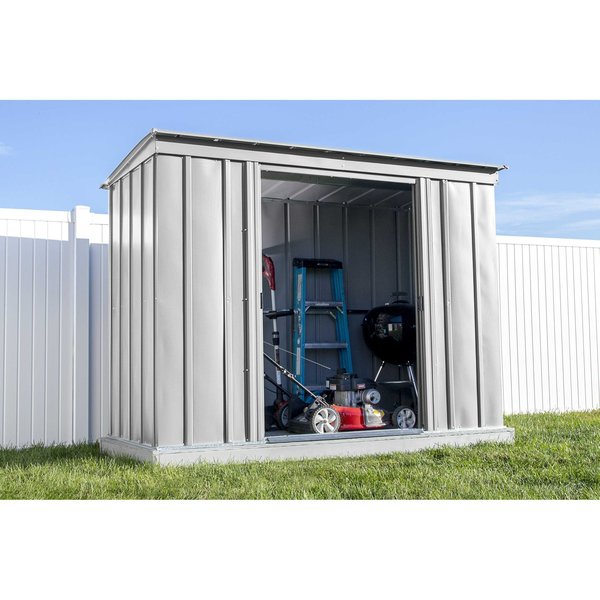 8x4 Classic Steel Storage Shed, Flute Grey