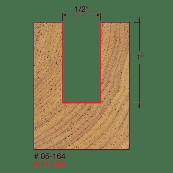 Single Flute Straight Bit, 1/2