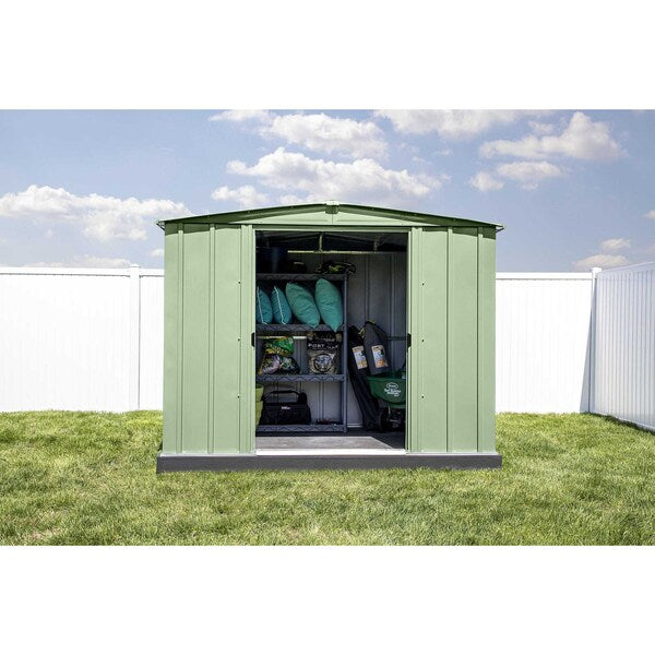 8x6 Classic Steel Storage Shed, Sage Green