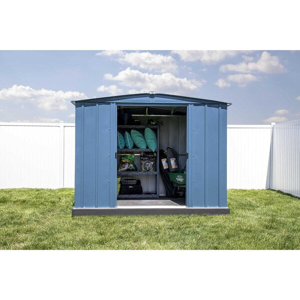 8x6 Classic Steel Storage Shed, Blue Grey