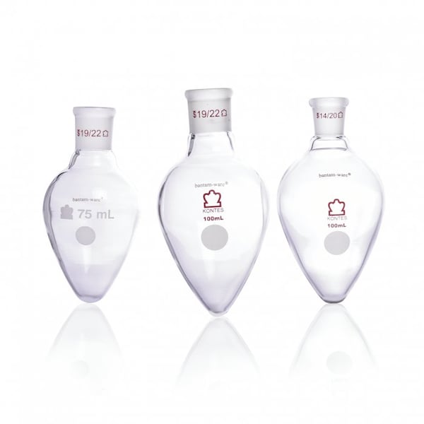 Pear Shaped Boiling Flask, 250mL, Clear