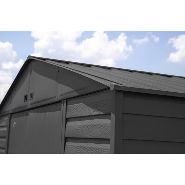 10x8 Select Steel Storage Shed, Charcoal
