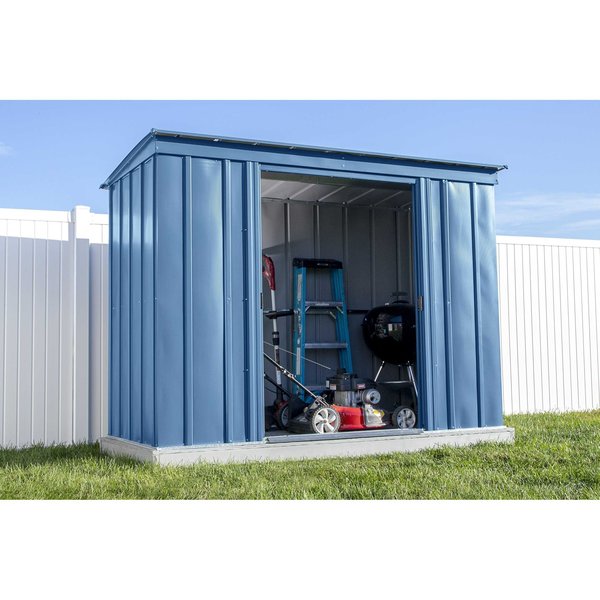 8x4 Classic Steel Storage Shed, Blue Grey