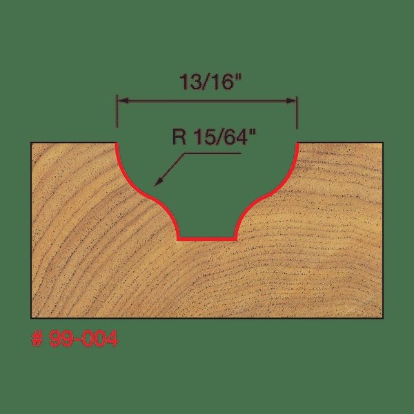 Radius Standard Ogee Groove Bit, 15/64