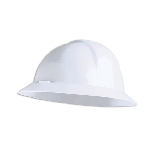 Full Brim Hard Hat, Type 2, Class E, Ratchet (6-Point), White