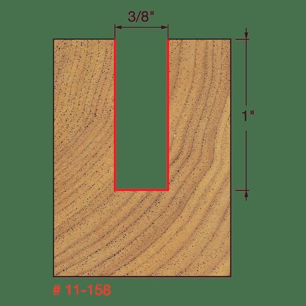 Single Flute Straight Bit, 3/8