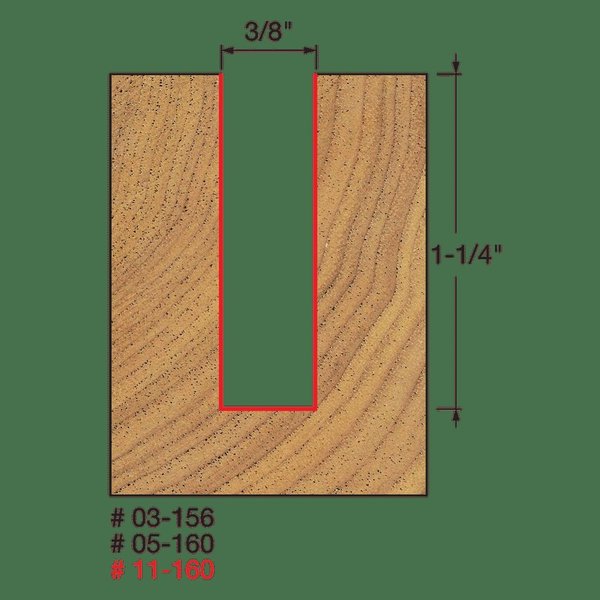 Single Flute Straight Bit with 3/8