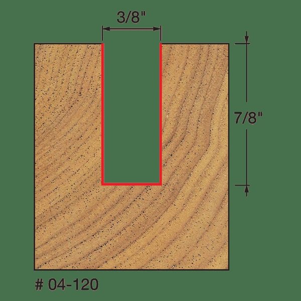 Double Flute Straight Bit, 3/8