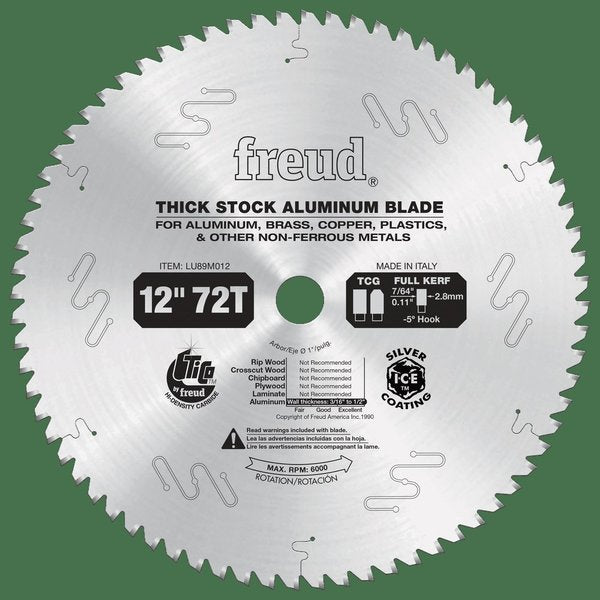 Thick Stock Aluminum Metal Blade, 12
