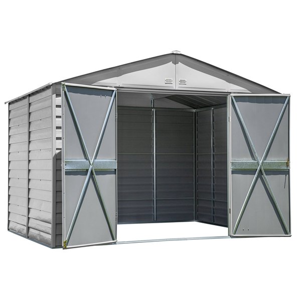 10x8 Select Steel Storage Shed, Flute Grey