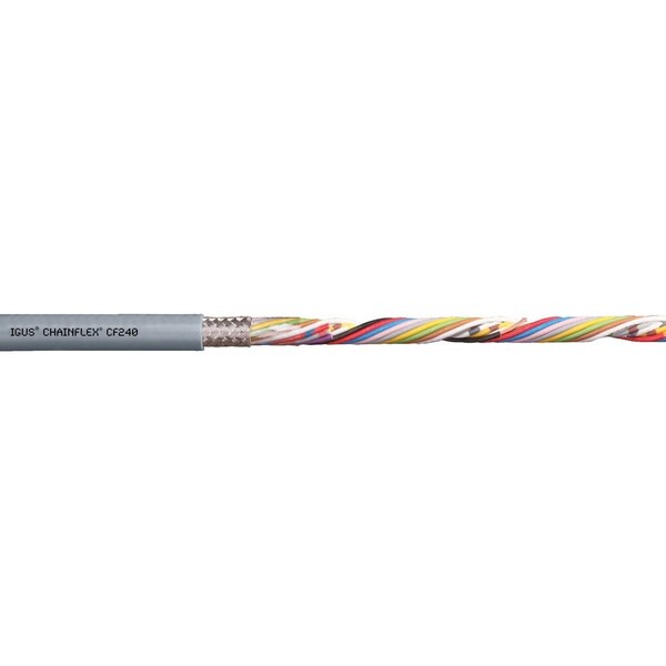 Data Cable, PVC, 0.26 in dia, Silver Gray