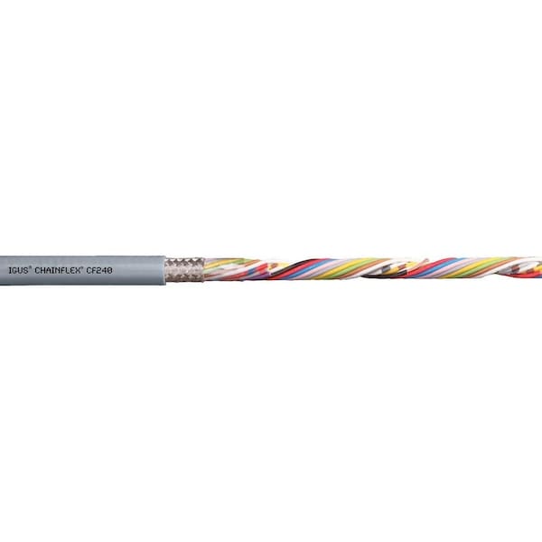 Data Cable, PVC, 0.33 in dia, Silver Gray