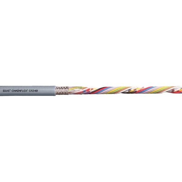 Data Cable, PVC, 0.35 in dia, Silver Gray