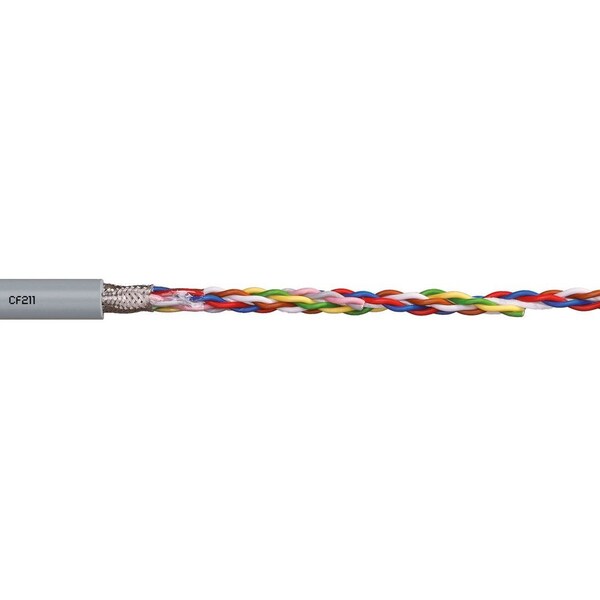Data Cable, PVC, 0.61 in dia, Silver Gray