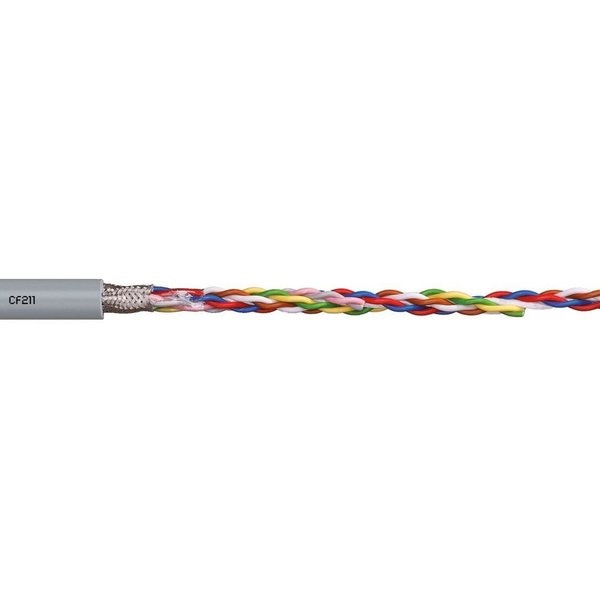 Data Cable, PVC, 0.51 in dia, Silver Gray