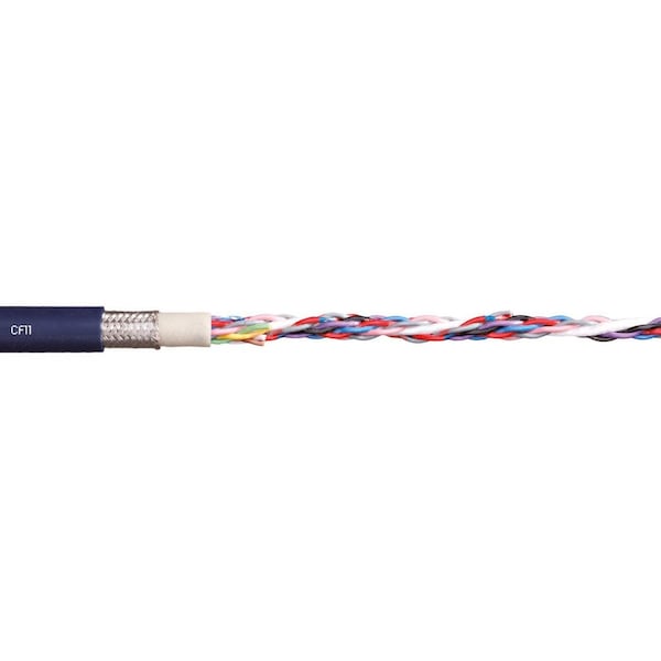Data Cable, TPE, 0.3 in dia, Steel Blue