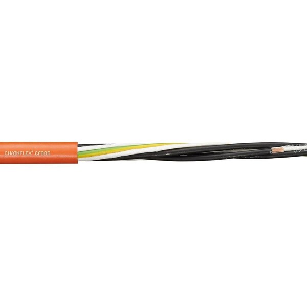 Power Cable, PVC, 0.45 in dia, Lt Orng