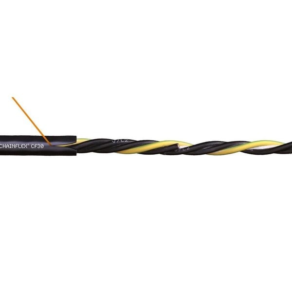 Power Cable for VFD, PVC, 0.59 in dia, Blk