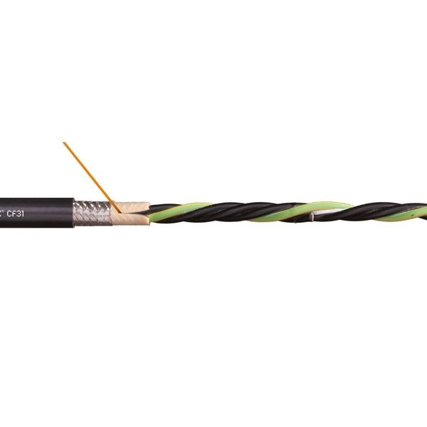 Power Cable for VFD, PVC, 1.22 in dia, Blk