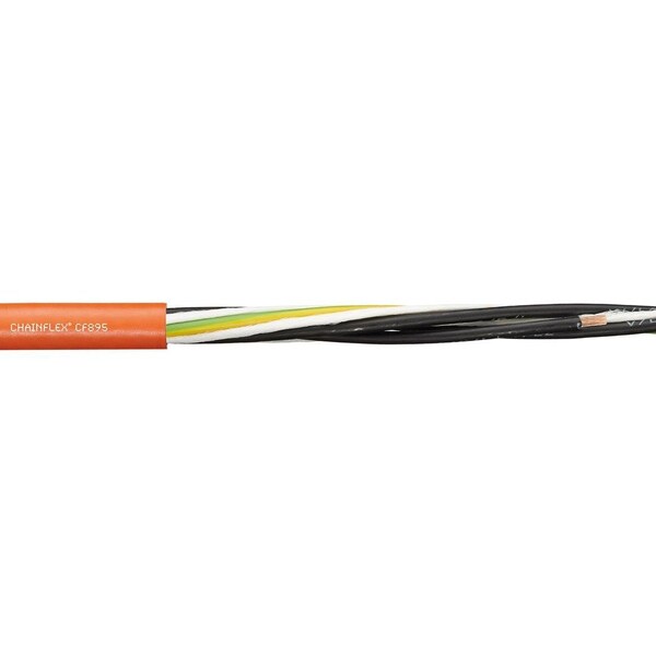 Power Cable, PUR, 0.45 in dia, Lt Orng
