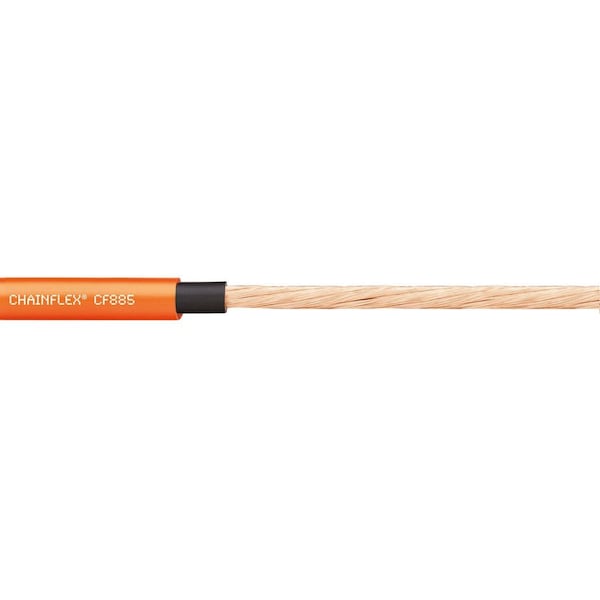 Power Cable, PVC, 0.81 in dia, Lt Orng