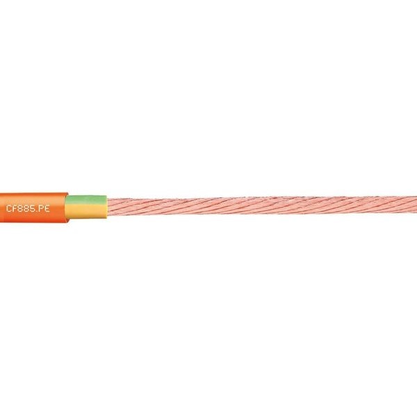 Power Cable, PVC, 0.3 in dia, Pastel Orange