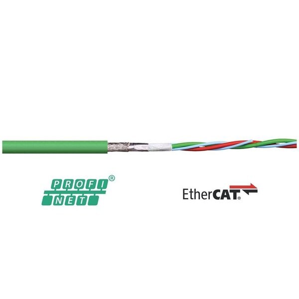 Bus Cable, PUR, 50 V, 0.28 in dia, Ylw/Green