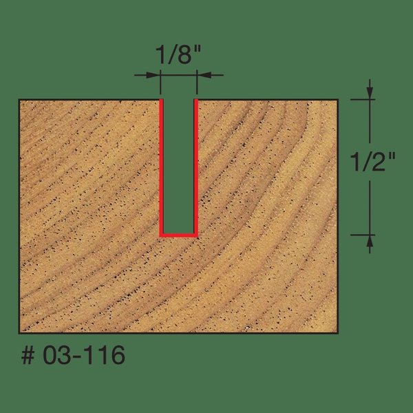 Single Flute Straight Bit, 1/8