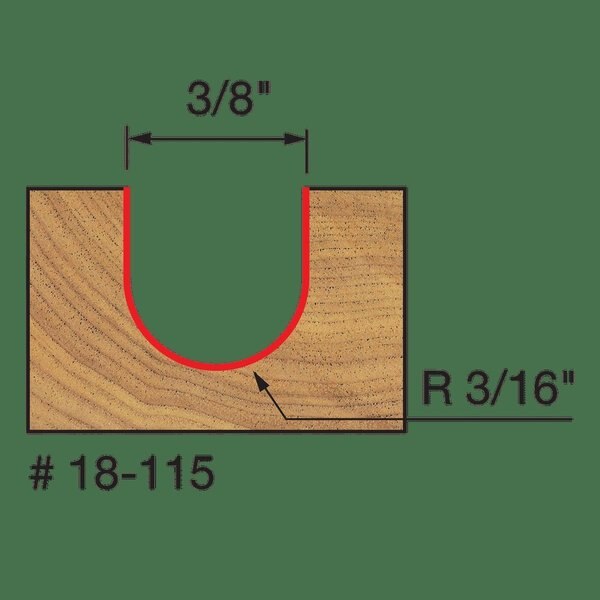 Radius Round Nose Bit, 3/16